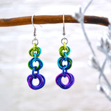 Knotted Graduated Earrings - Peacock