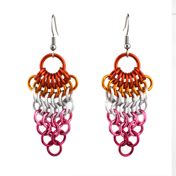 Lesbian Pride - Cluster Earrings