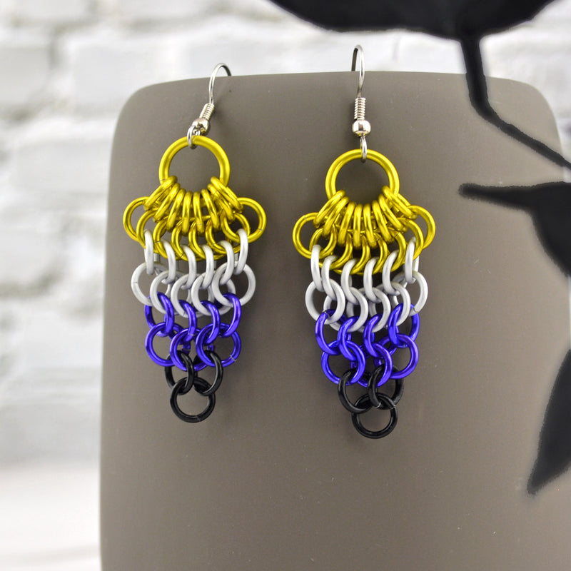 Nonbinary Pride - Cluster Earrings