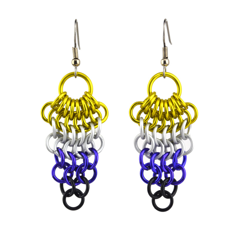 Nonbinary Pride - Cluster Earrings