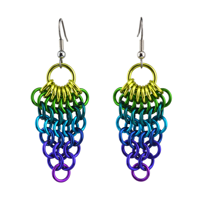 Cluster Earrings - Peacock