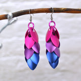 Bisexual Pride - Long Feathered Earrings