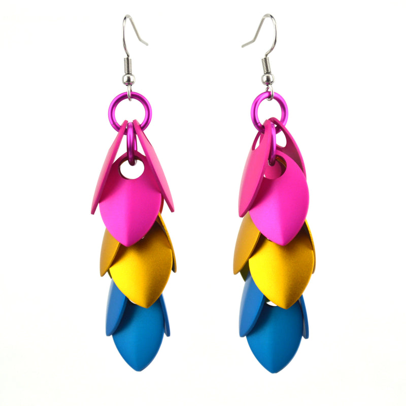 Pansexual Pride - Long Feathered Earrings