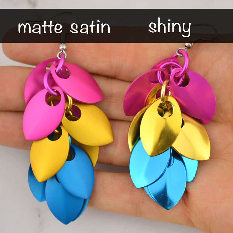 Pansexual Pride - Long Feathered Earrings