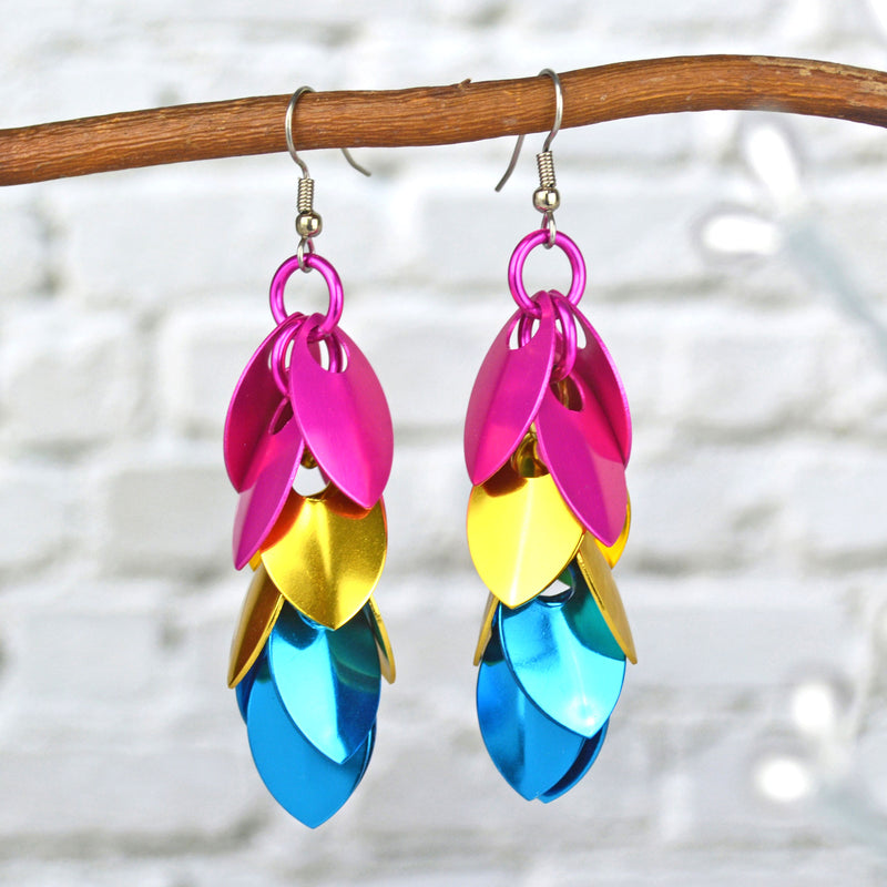 Pansexual Pride - Long Feathered Earrings