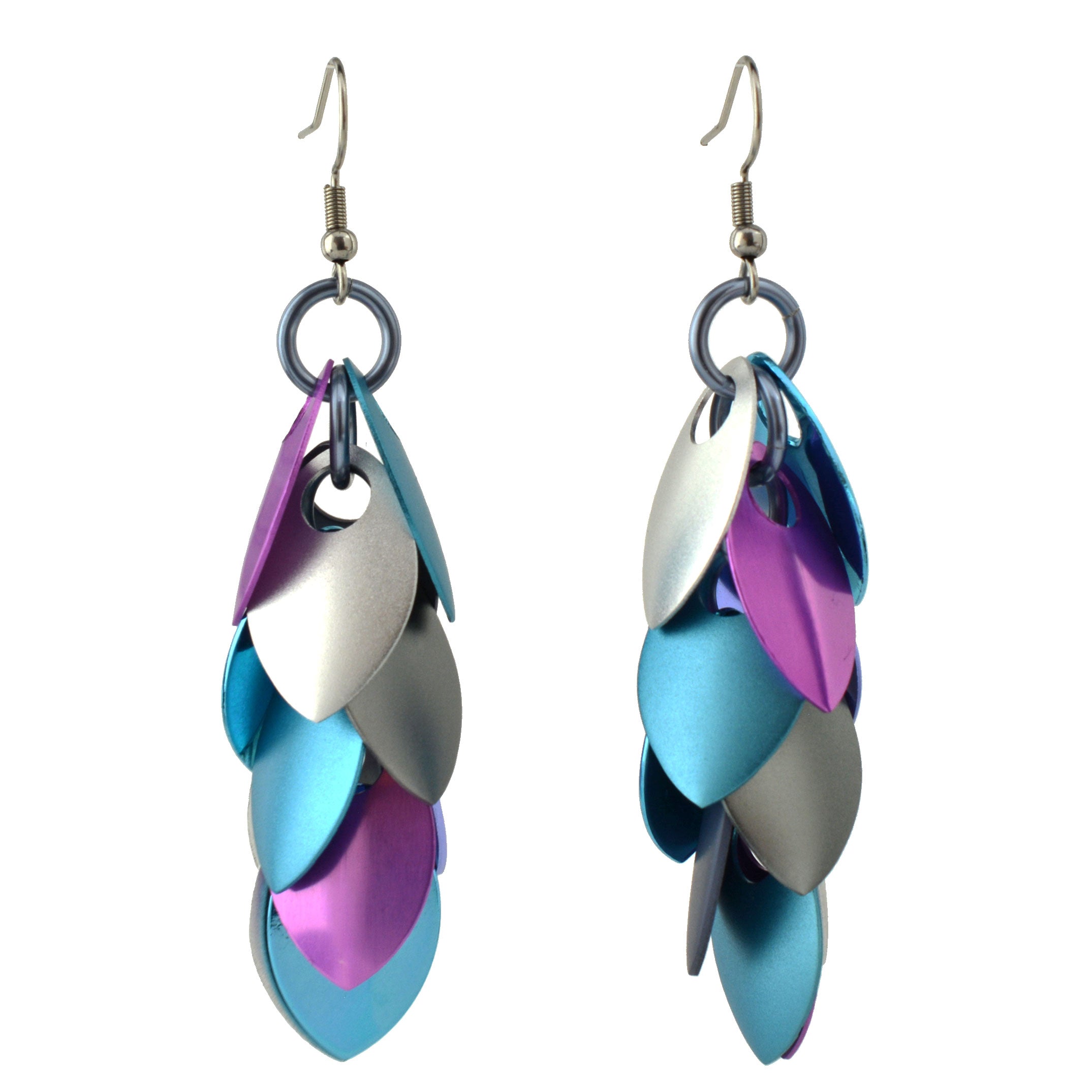 Long Feathered Earrings - Snow Fairy