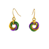 Mardi Gras Mini Knot Earrings