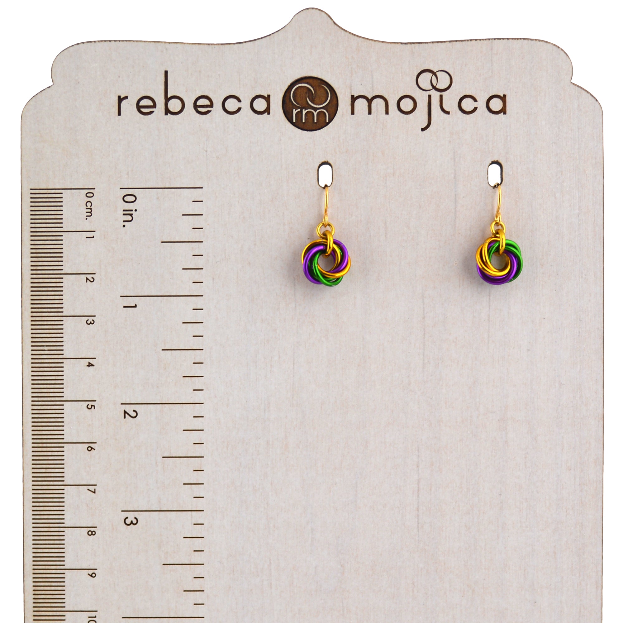 Mardi Gras Mini Knot Earrings