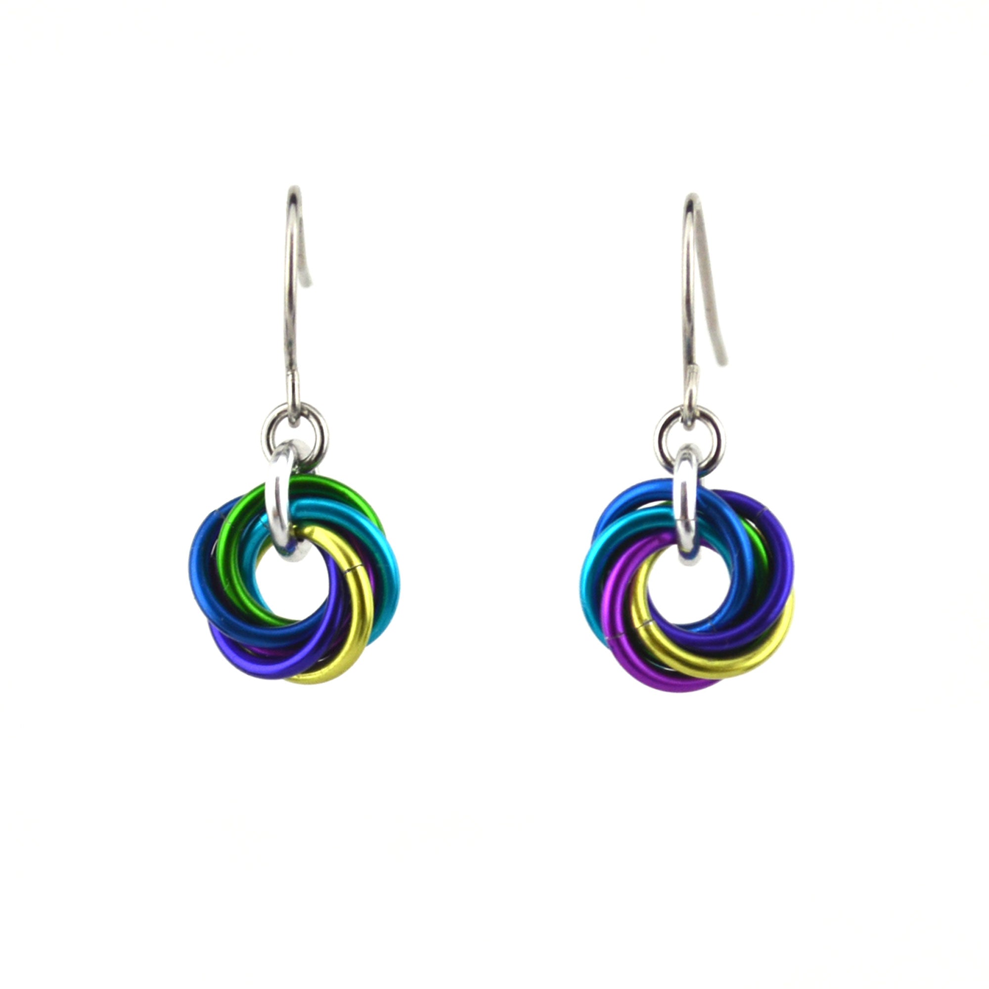 Mini Knot Earrings - Peacock