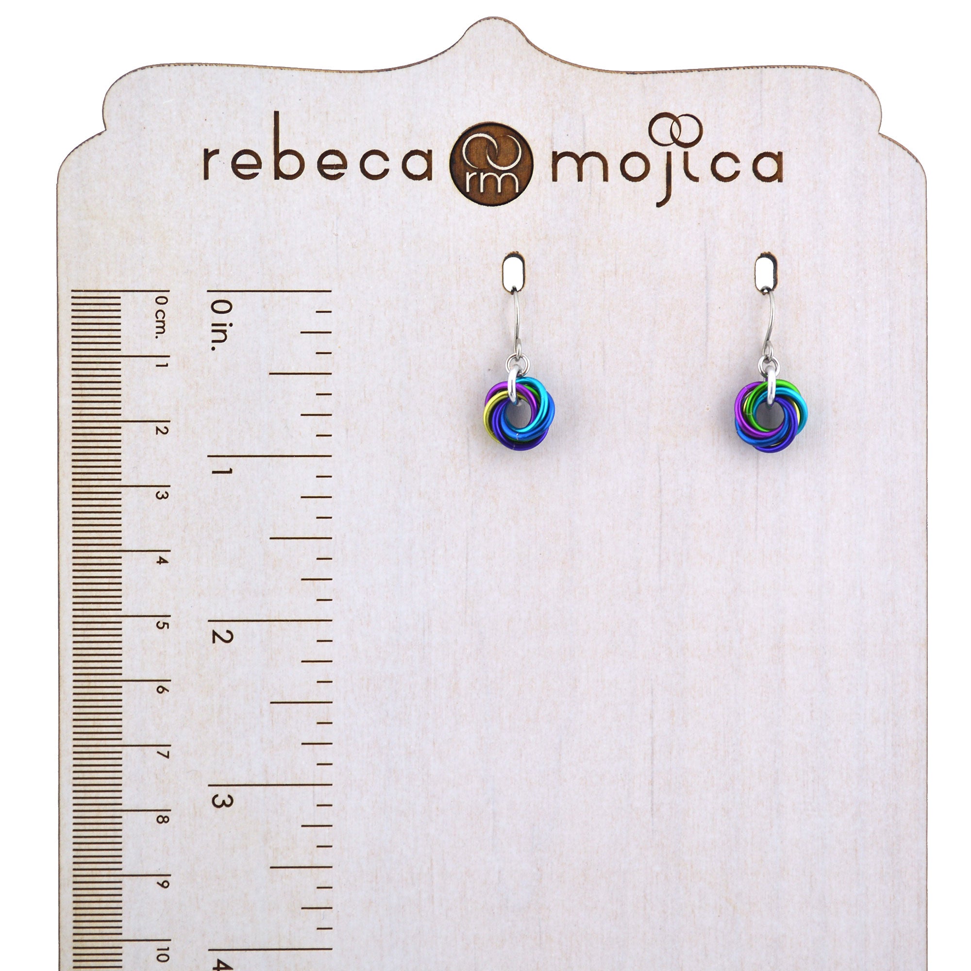 Mini Knot Earrings - Peacock