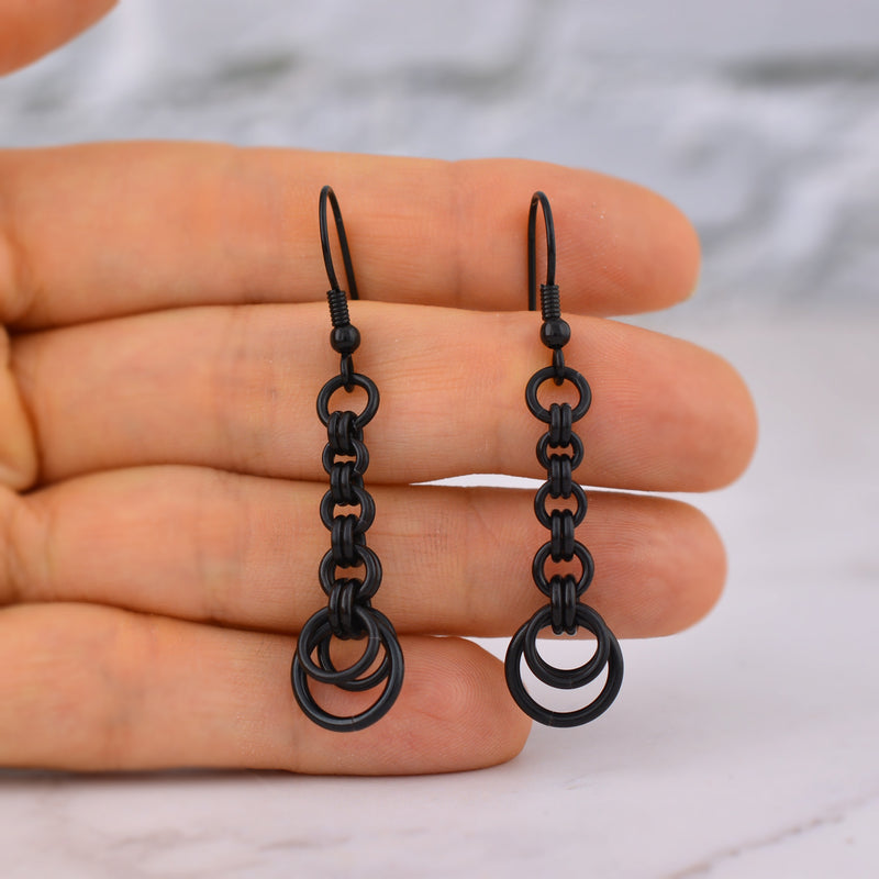 Crescent Chain Dangle Earrings