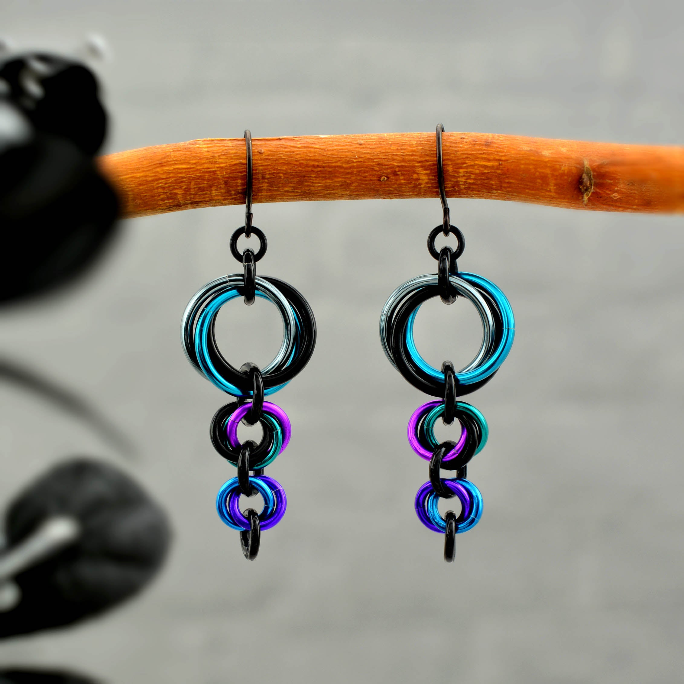 Comet Earrings - Dark Mermaid