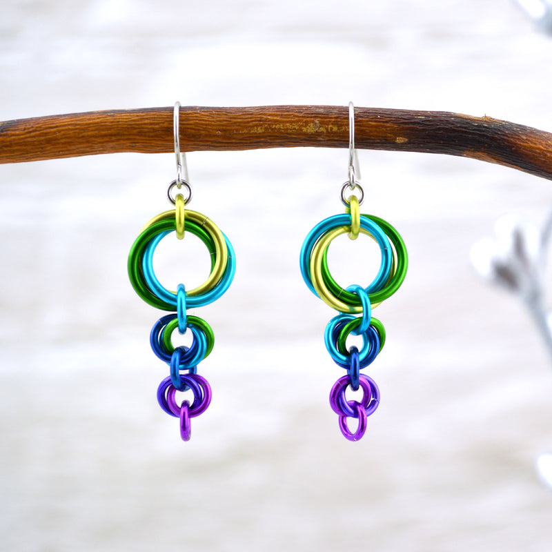 Comet Earrings - Peacock