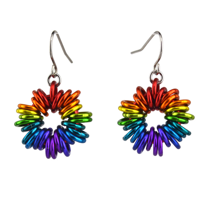 Coiled Earrings - Rainbow Ombre