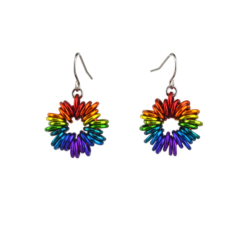 Coiled Earrings - Rainbow Ombre