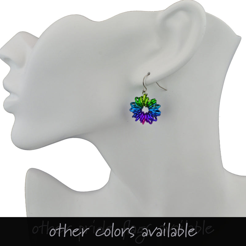 Coiled Earrings - Rainbow Ombre