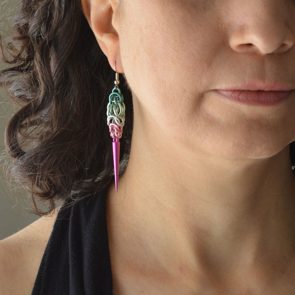 Abrosexual Pride - Spike Earrings