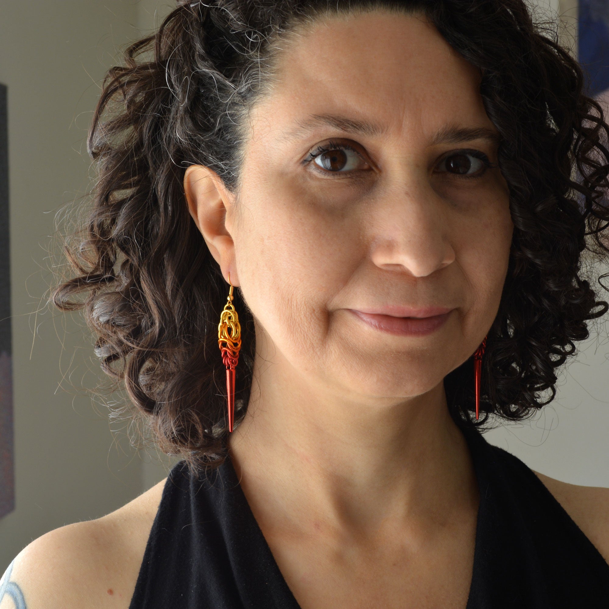 Spike Earrings - Flame