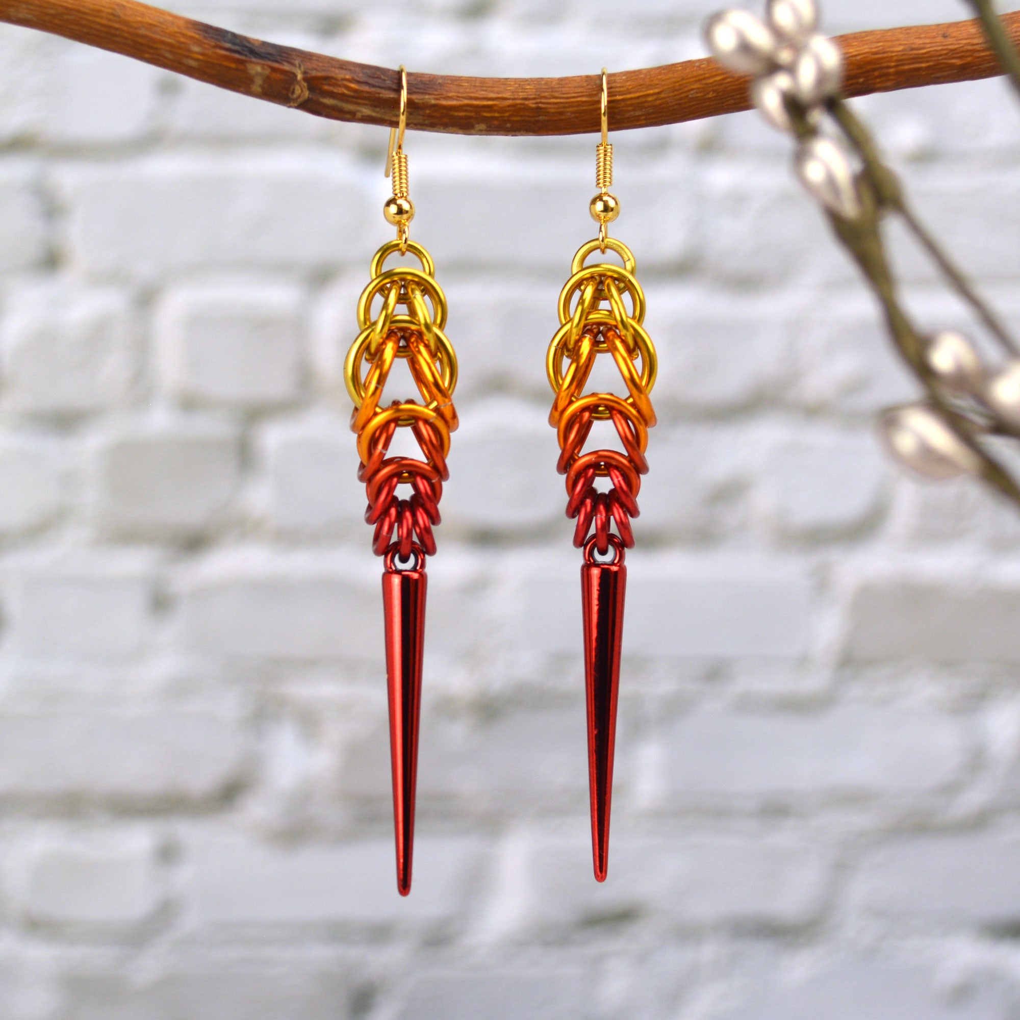Spike Earrings - Flame