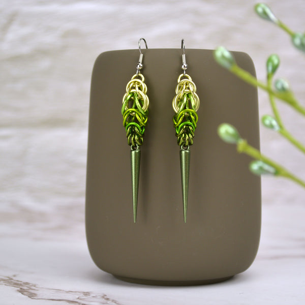 Spike Earrings - Olive Ombre