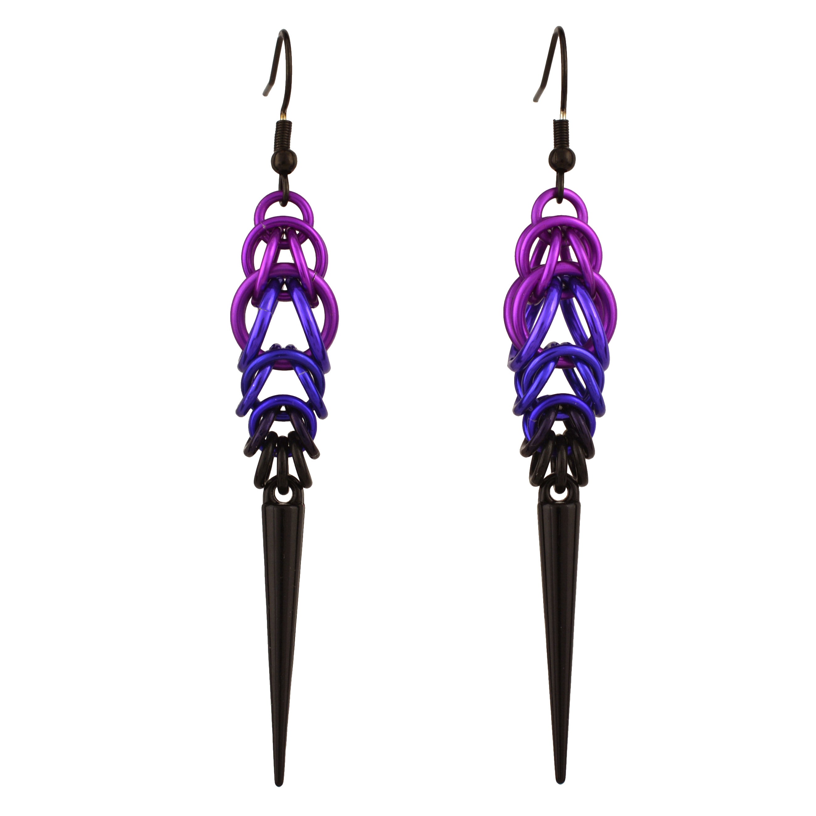 Spike Earrings - Purple Goth