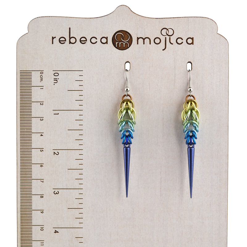 Spike Earrings - Rustic Blue