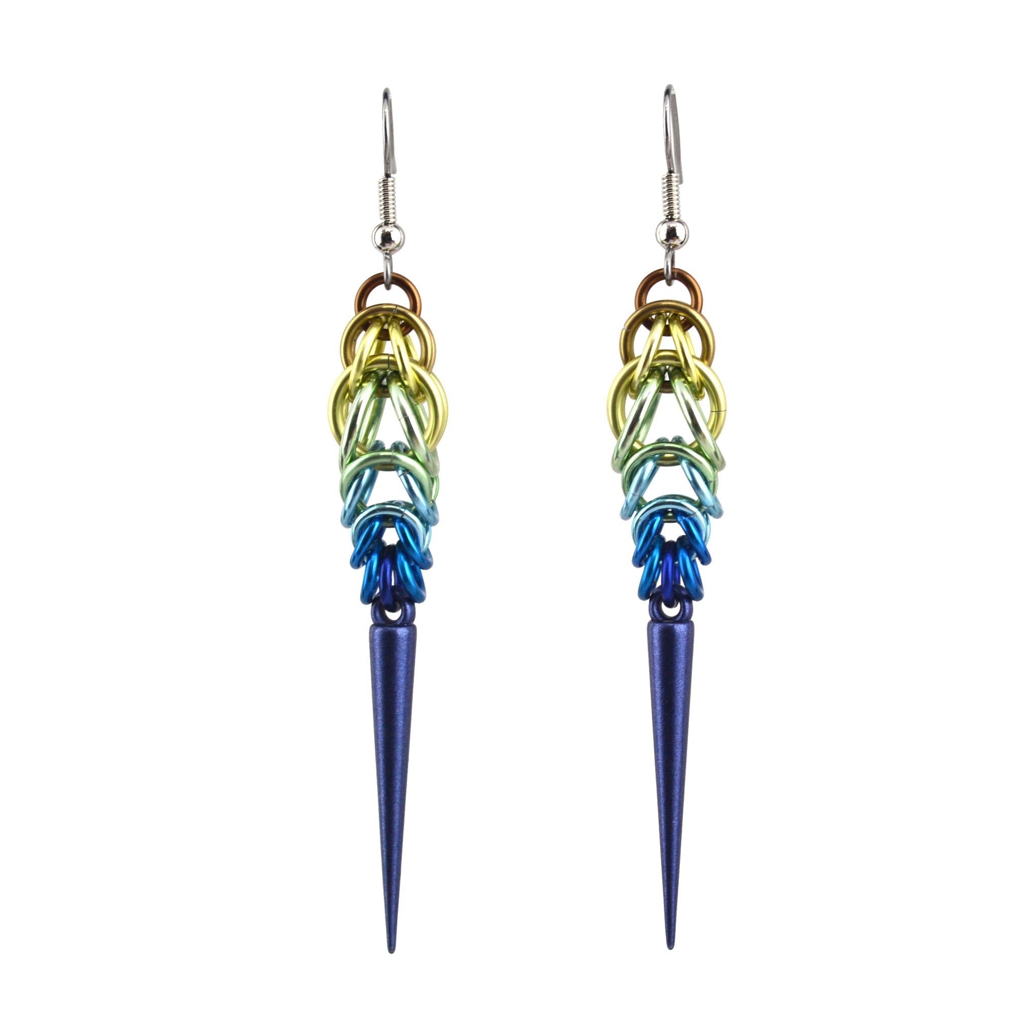 Spike Earrings - Rustic Blue
