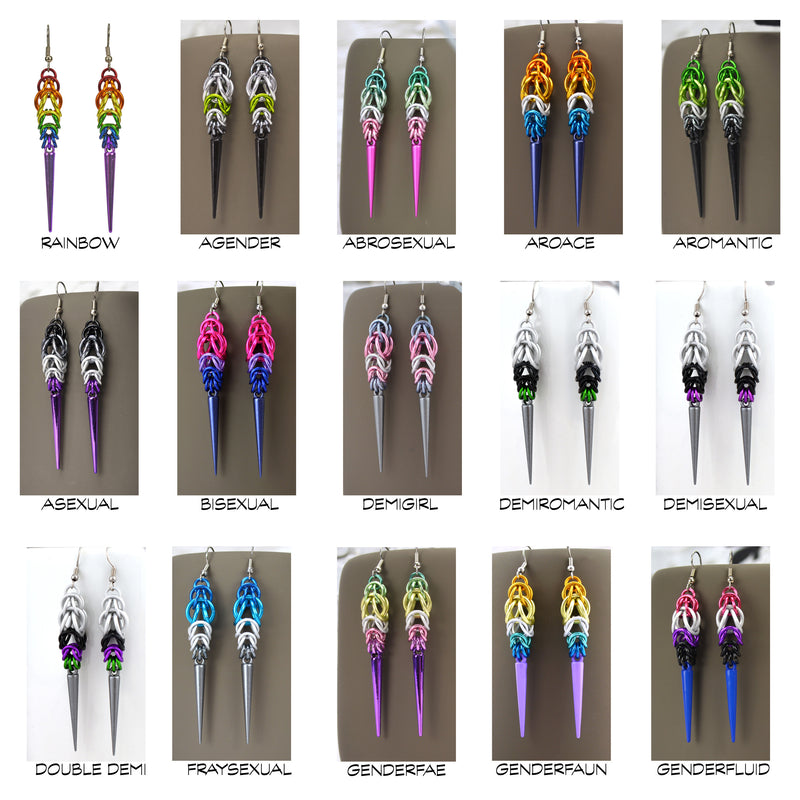 Pride Spike Earrings - Choose Your Flag