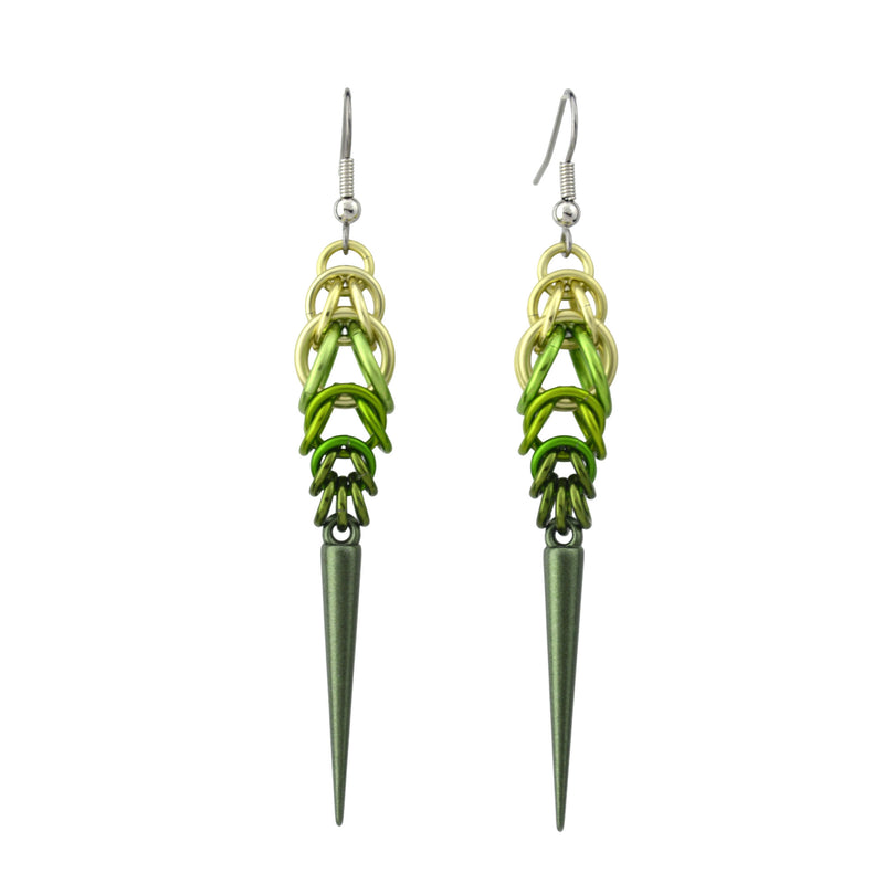 Spike Earrings - Olive Ombre