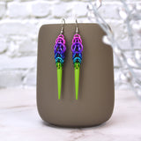 Spike Earrings - Electric Rainbow