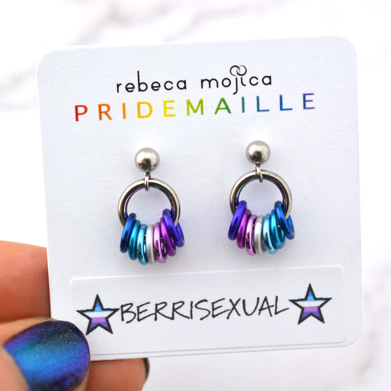 Berrisexual Pride - Tiny Flag Earring Studs