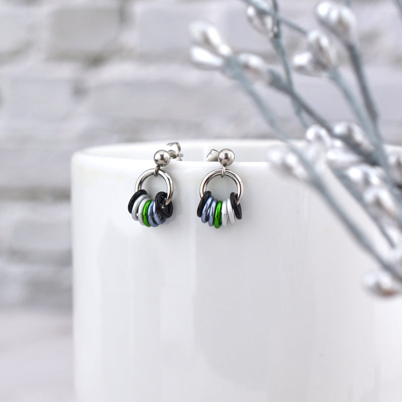 Demiromantic Pride - Tiny Flag Earring Studs
