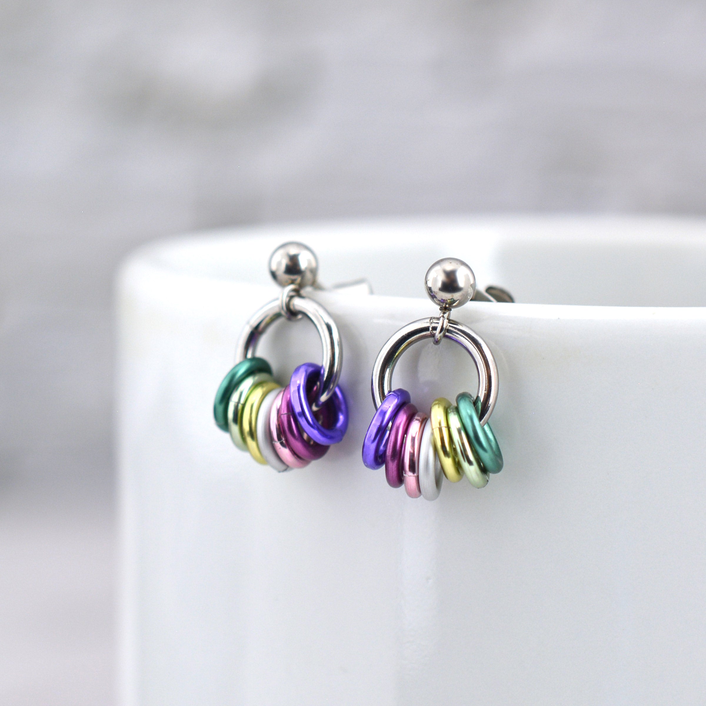 Genderfae Pride - Tiny Flag Earring Studs