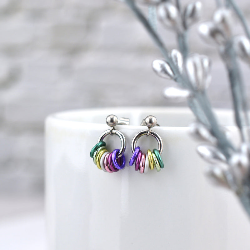 Genderfae Pride - Tiny Flag Earring Studs