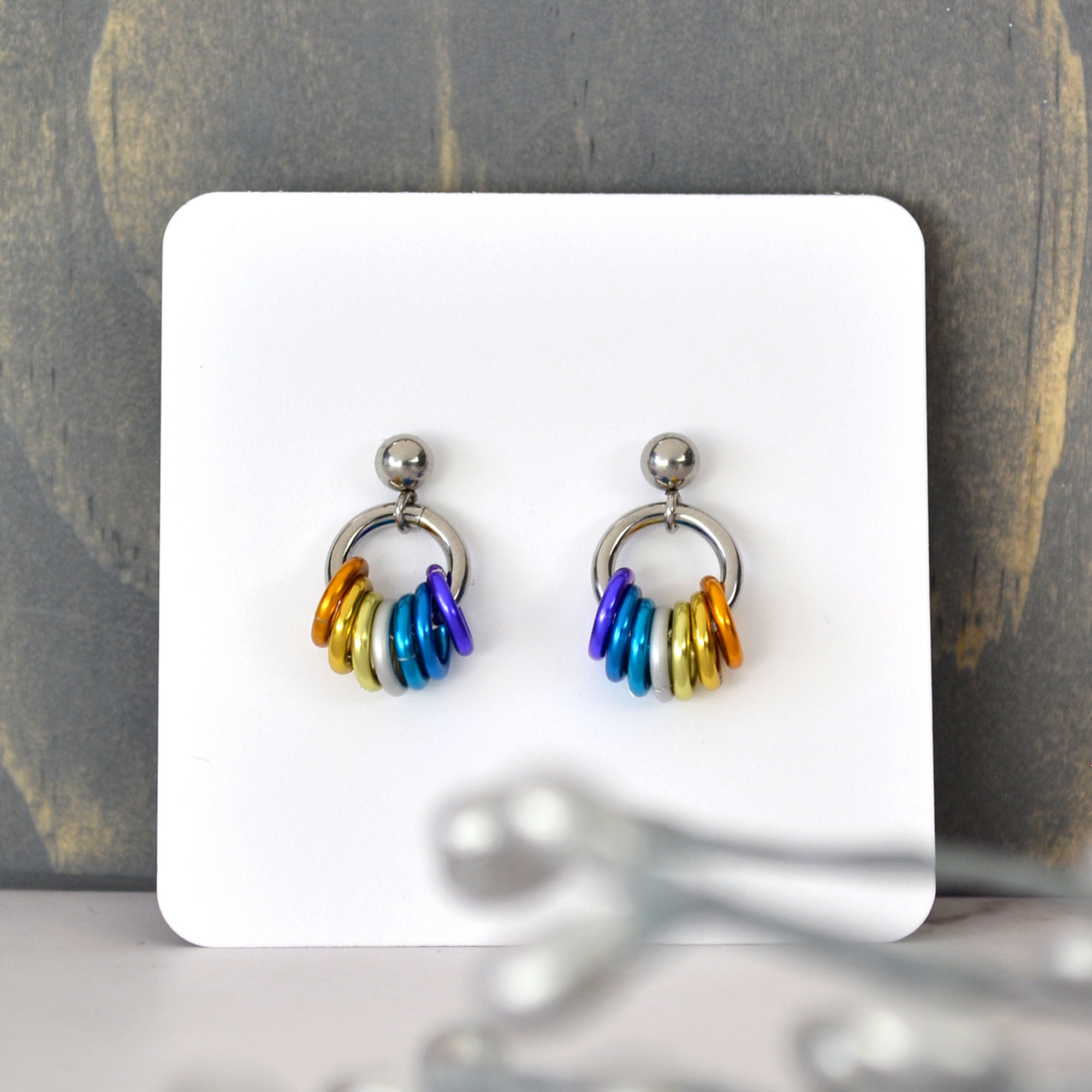 Genderfaun Pride - Tiny Flag Earring Studs