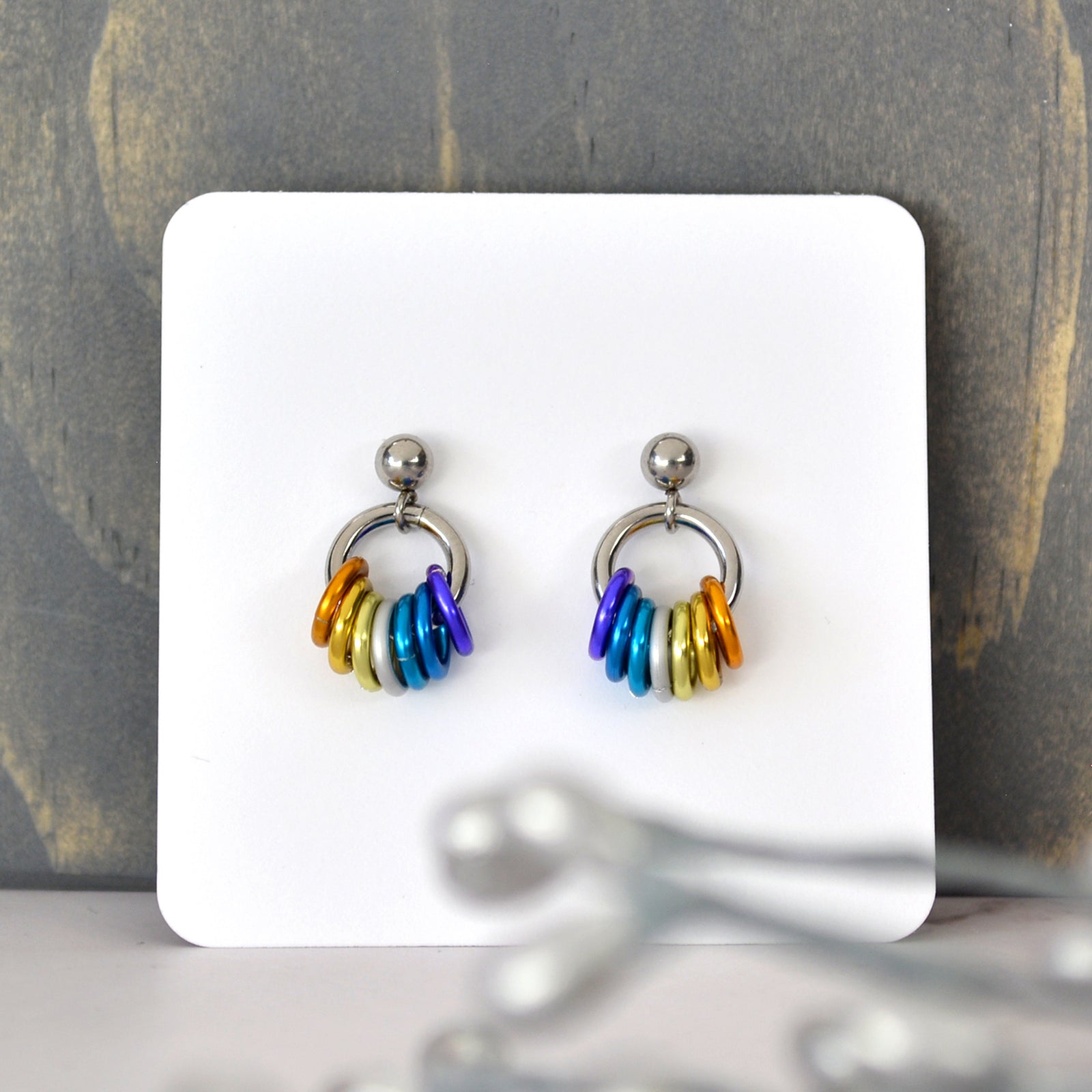 Genderfaun Earring Studs - Minimalist LGBTQ Pride Jewelry