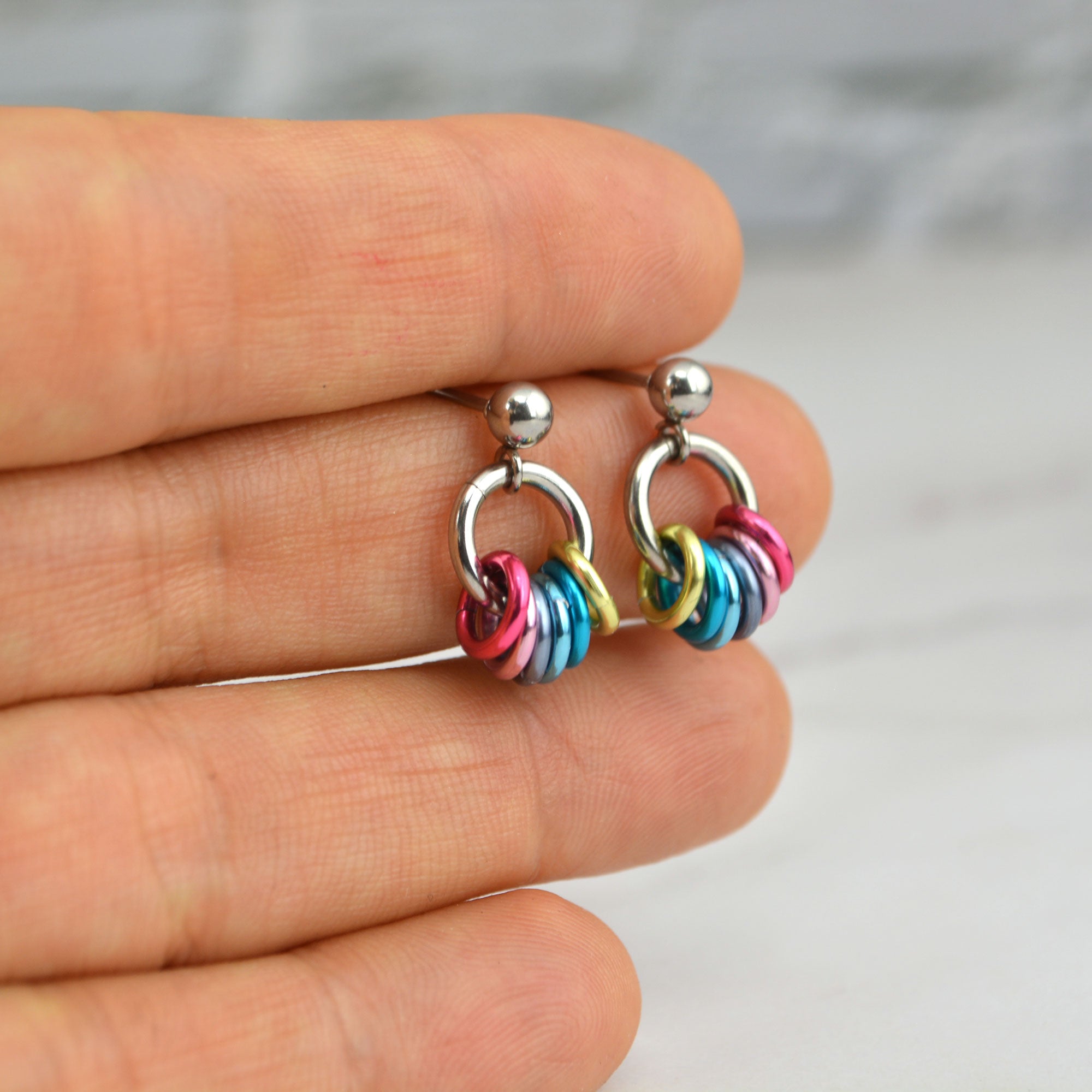 Genderflux Pride - Tiny Flag Earring Studs