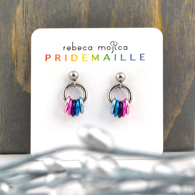 Omnisexual Pride Tiny Flag Earring Studs