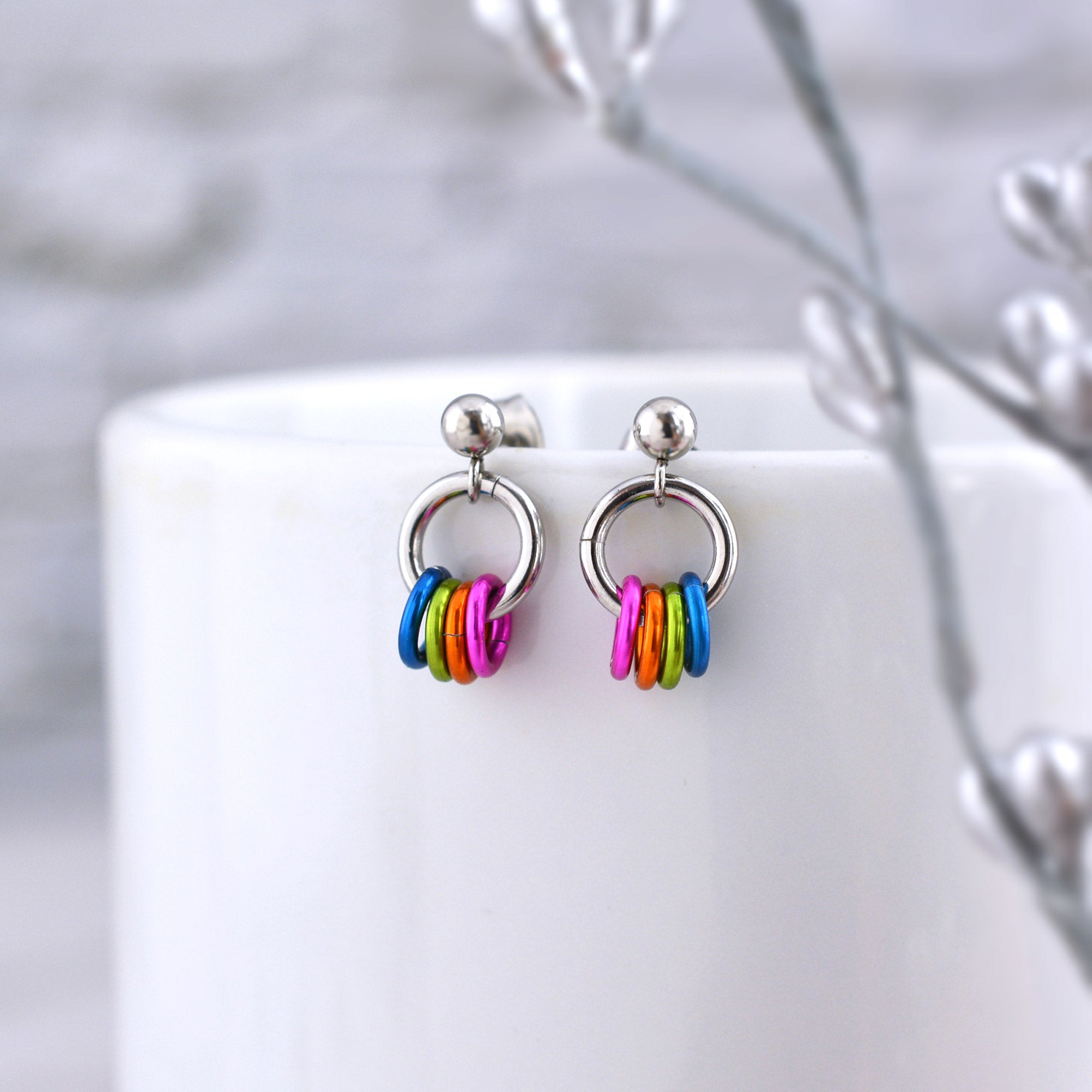 Panromantic Pride - Tiny Flag Earring Studs