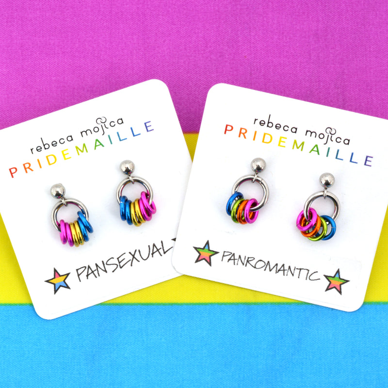 Pansexual Pride - Tiny Flag Earring Studs