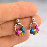 Pansexual Pride - Tiny Flag Earring Studs