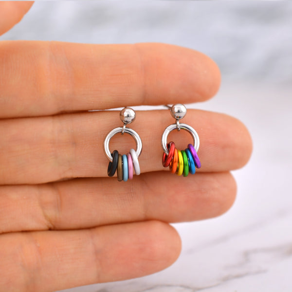 Progress Pride - Tiny Flag Earring Studs
