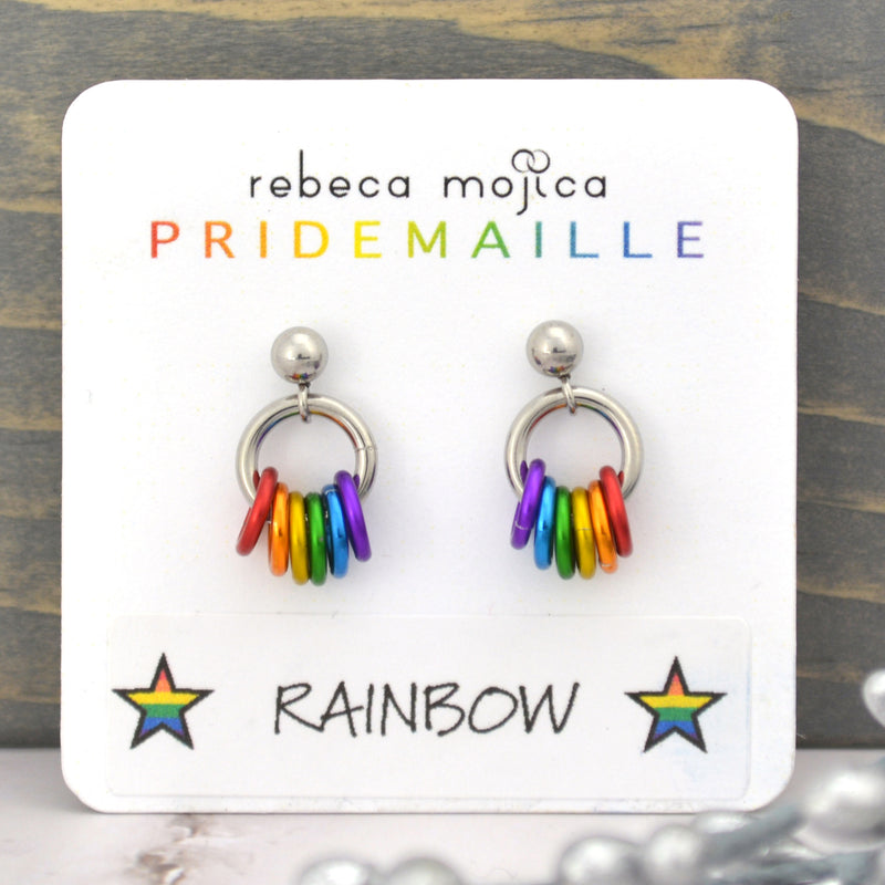 LGBTQIA+ Pride Tiny Hoop Flag Earrings - Pick Your Flag, 30+ Flags to Choose From