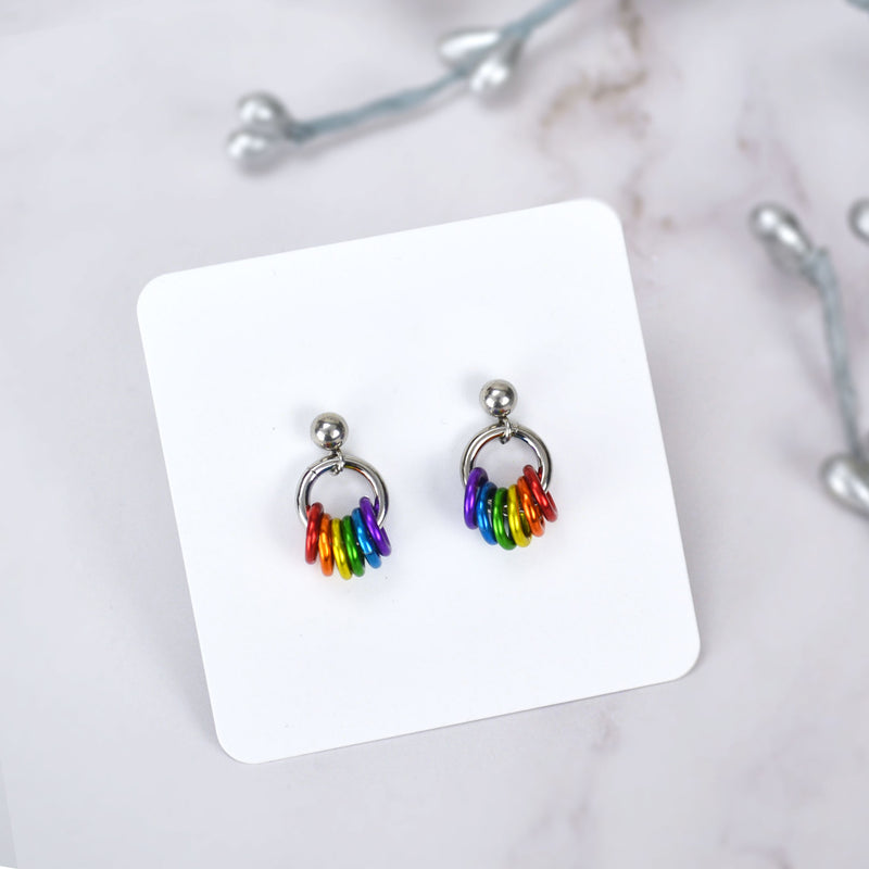 Rainbow Pride - Tiny Flag Earring Studs
