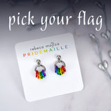 Tiny Hoop Flag Earrings - Pick Your Flag