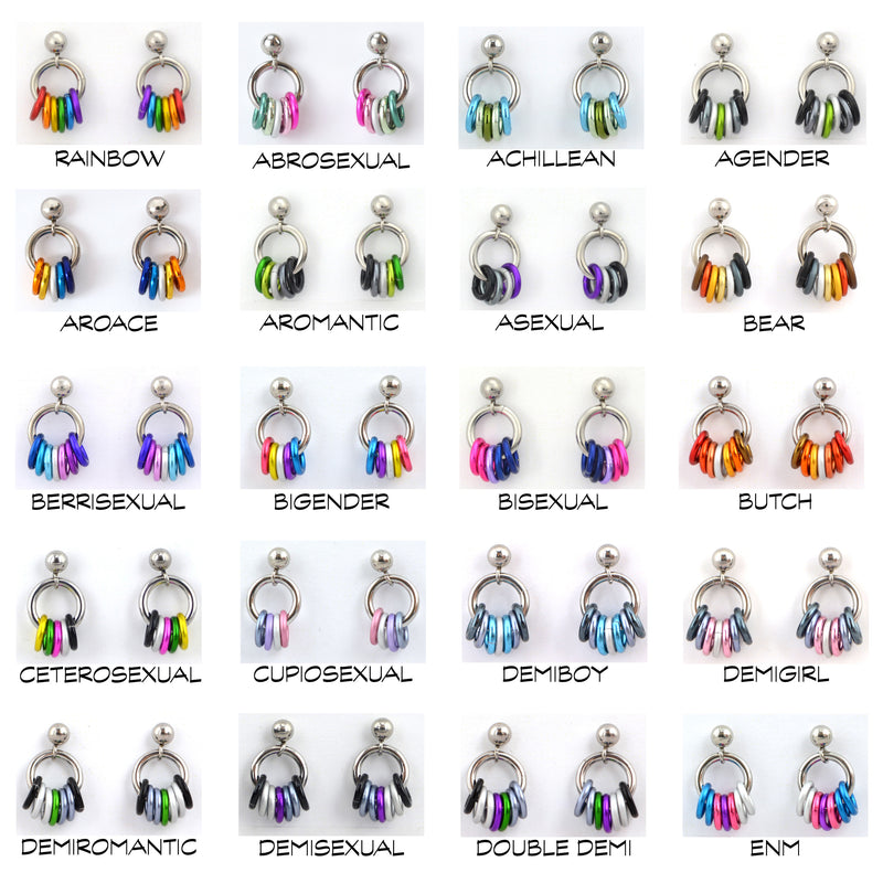LGBTQIA+ Pride Tiny Hoop Flag Earrings - Pick Your Flag, 50+ Flags to Choose From