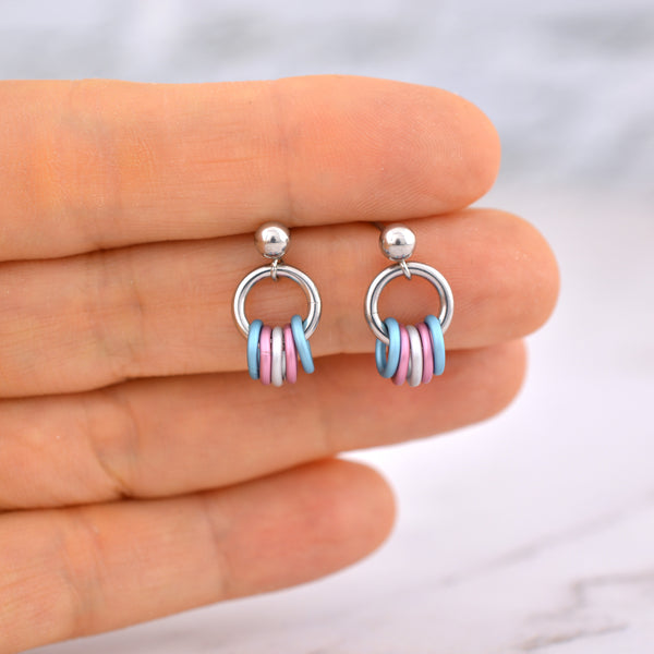 Transgender Pride - Tiny Flag Earring Studs