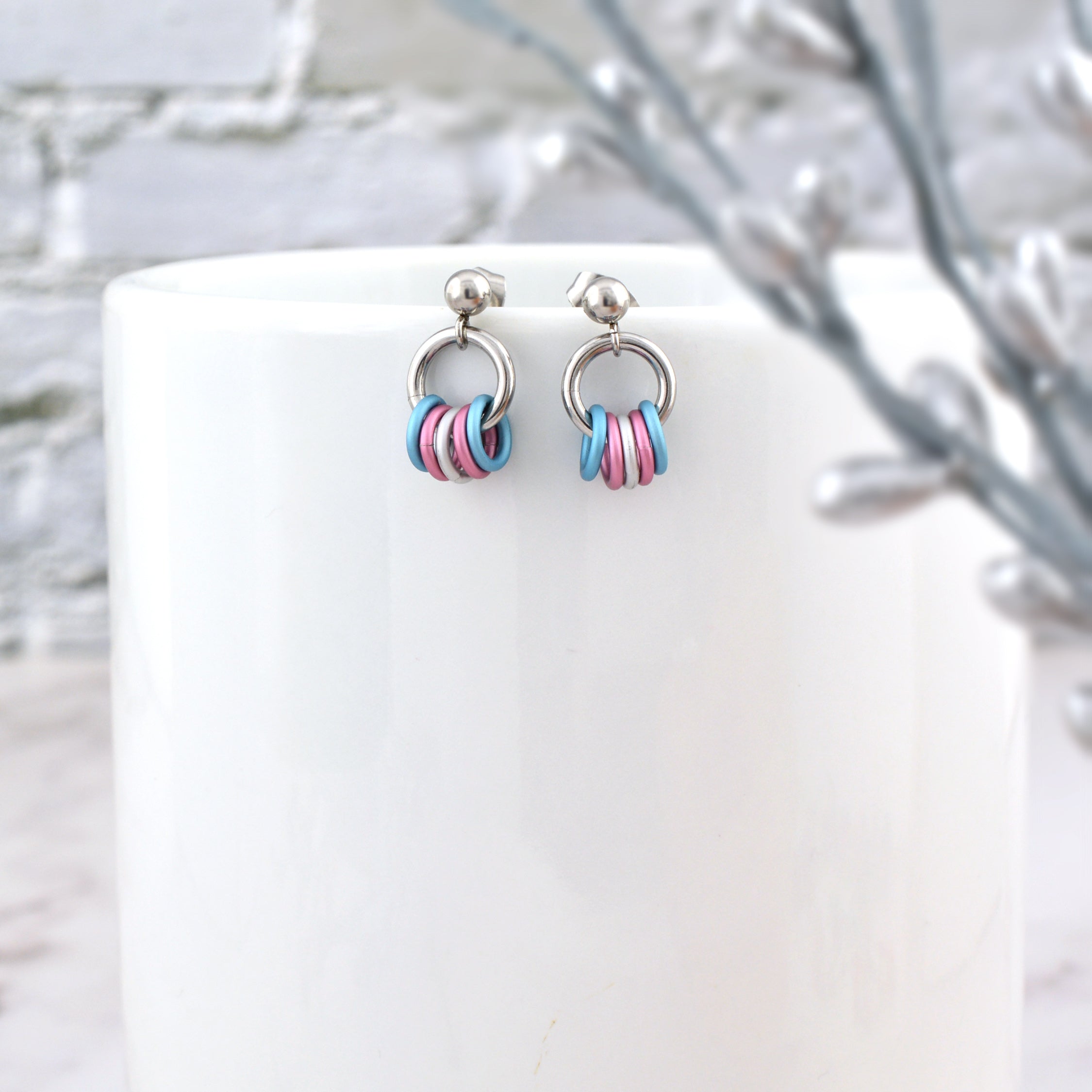 Transgender Pride - Tiny Flag Earring Studs
