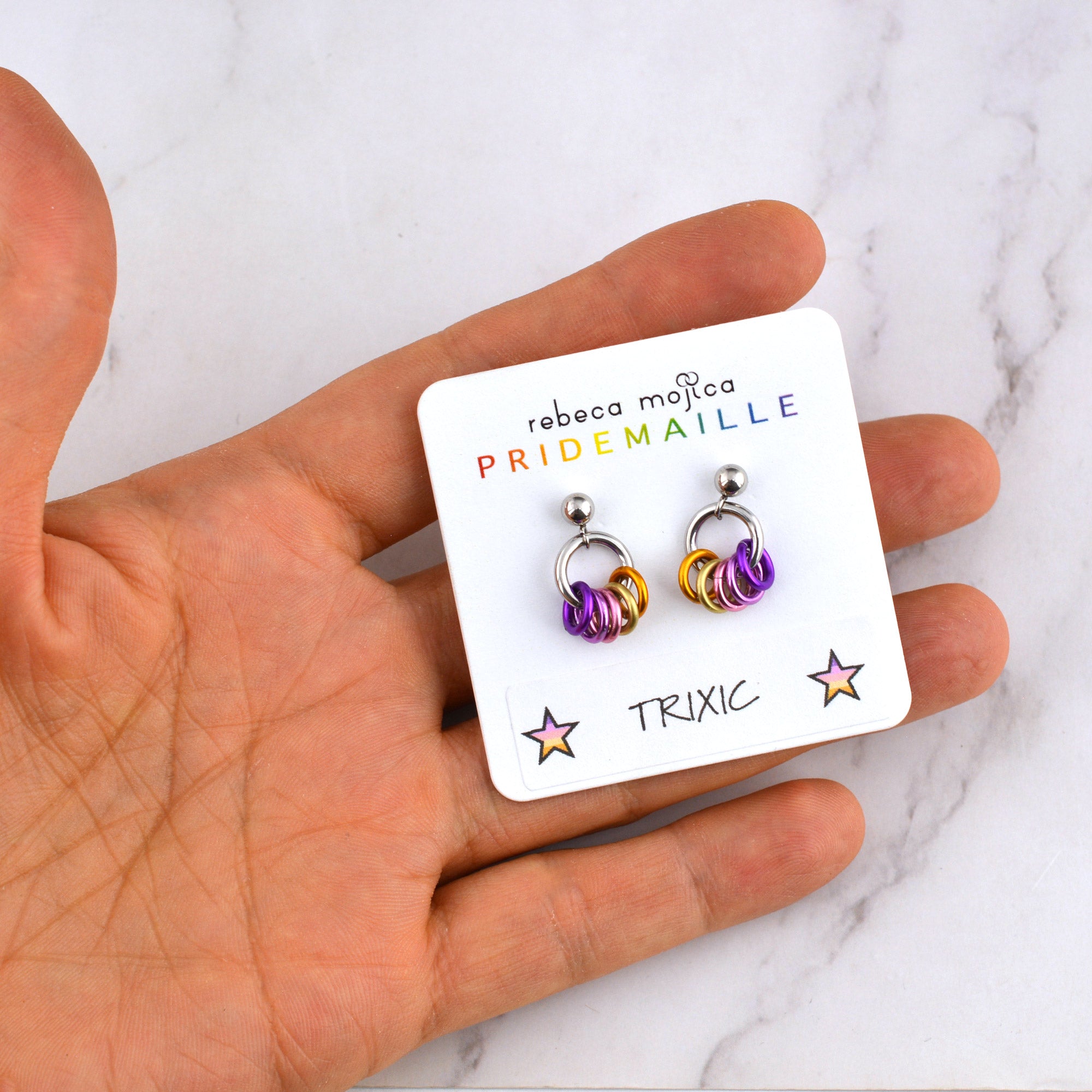 Trixic Pride - Tiny Flag Earring Studs