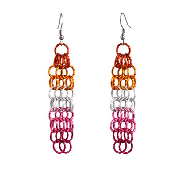 Lesbian Pride - Medium Mesh Earrings